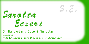 sarolta ecseri business card